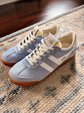 Gola Elan Suede Sneakers Air White Light Blue Size 8-like NEW